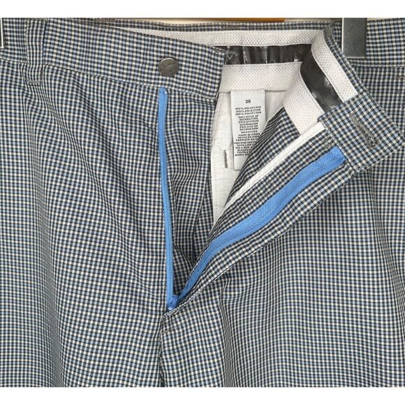 Callaway Mens Shorts Golf Active Waistband Flat Front Golfer Blue Plaid Size 36 - Picture 4 of 11